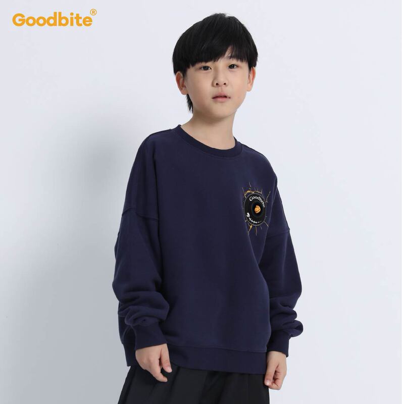 Goodbite Children's Clothing Dinosaur Jungle Movable Display Screen Integrated Chip Smart Round Neck Fleece Sweatshirt