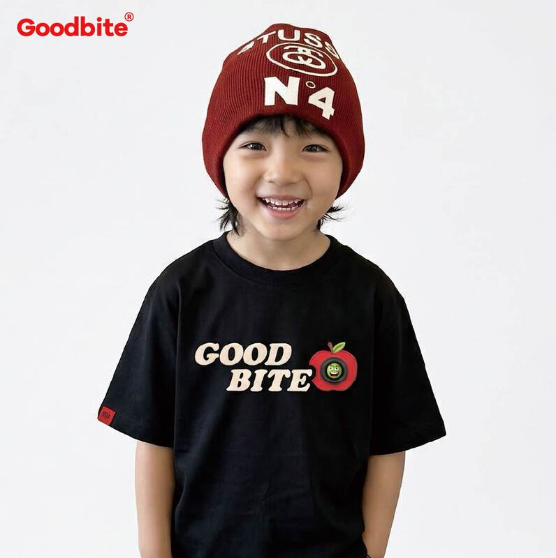 Goodbite Children's Clothing with Movable Expression and Emotion Display Screen Integrated Chip Ice-Feel Round Neck Short-Sleeve T-Shirt