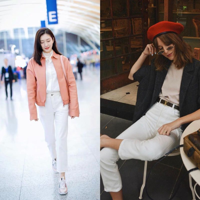 Buy Frame Denim High-Waisted Casual White Loose Straight-Leg Cropped Jeans for Women from the United States