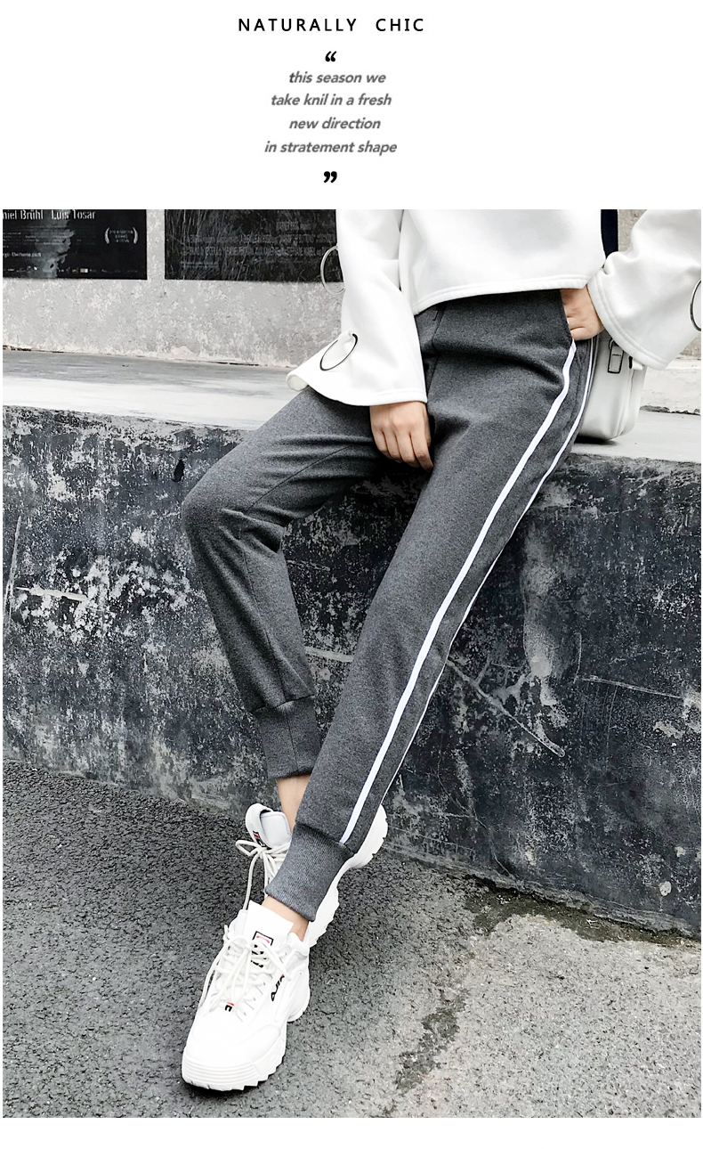 Quần len nữ co giãn 2018 mới thu đông thông thường quần dài 9 điểm chân quần Slim củ cải quần harem quần thể thao thủy triều quần legging nữ