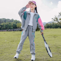 Girl Suit Spring Autumn Clothing 2022 New Children Ocean Gas Net Red Autumn Money Girl Trendy Casual Sports Two Sets
