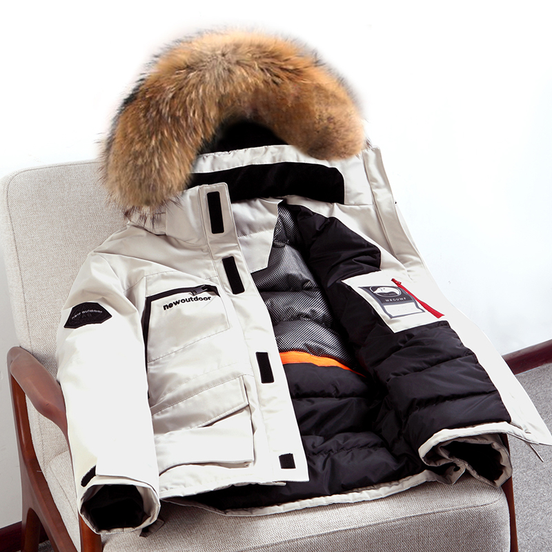 Down jacket men's medium and long version thickened 2021 winter new couple tooling big hair collar tide goose big size coat