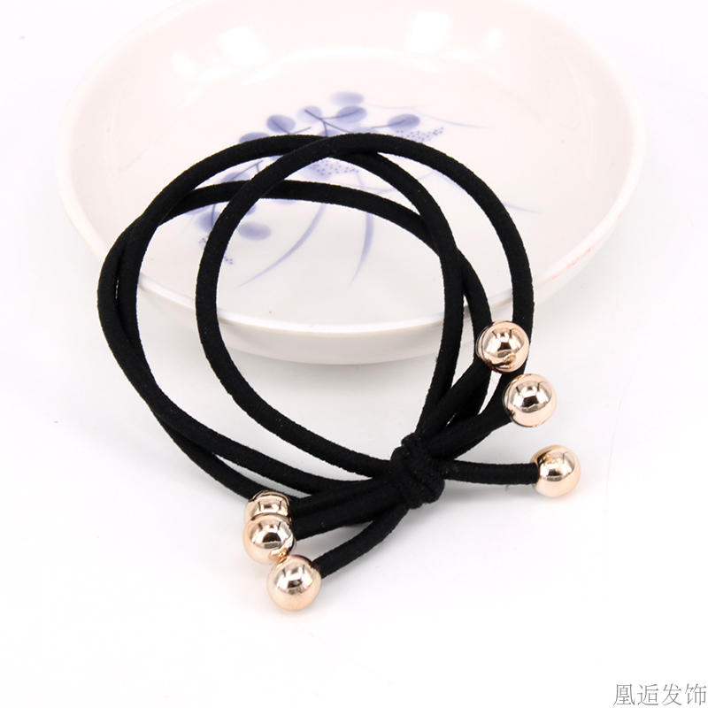 3 trong 1 bold head rope nhỏ tươi cao đàn hồi ban nhạc cao su black leather trường hợp tied tóc dây đơn giản và bền tóc nhẫn phụ kiện tóc