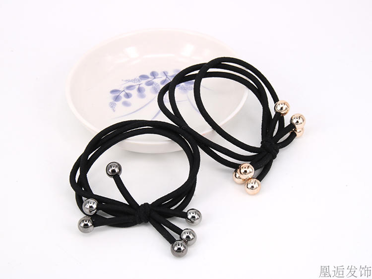 3 trong 1 bold head rope nhỏ tươi cao đàn hồi ban nhạc cao su black leather trường hợp tied tóc dây đơn giản và bền tóc nhẫn phụ kiện tóc