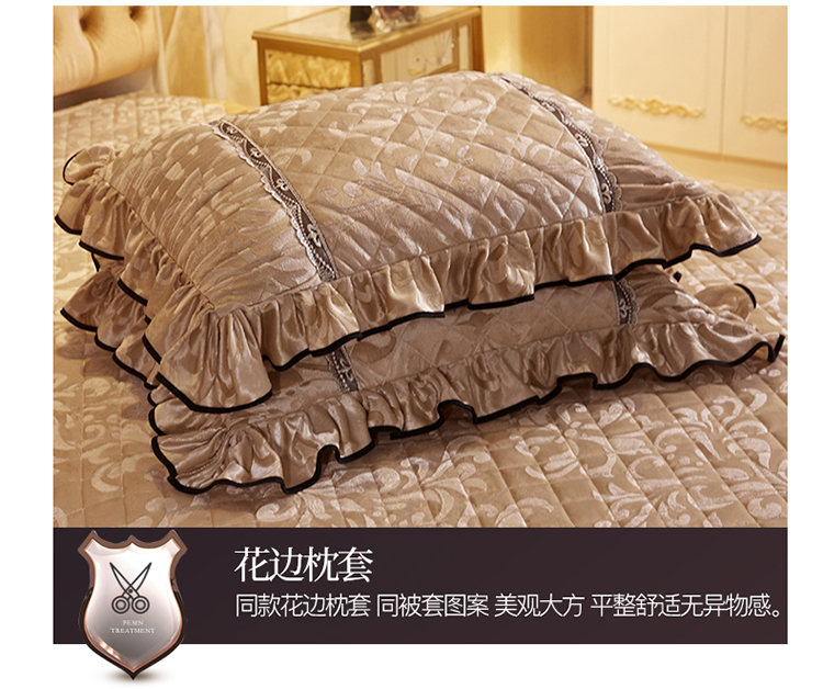 Chăn nhung mùa thu châu Âu đơn mảnh 200x230 ấm lông cừu san hô dày bao phủ giường 1,8m - Quilt Covers mền tuyết