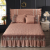 2018 mùa đông mới giường bông váy xù dày rắn một mảnh bedspread Simmons nắp bảo vệ 1,8 m - Váy Petti ga giường có viền Váy Petti