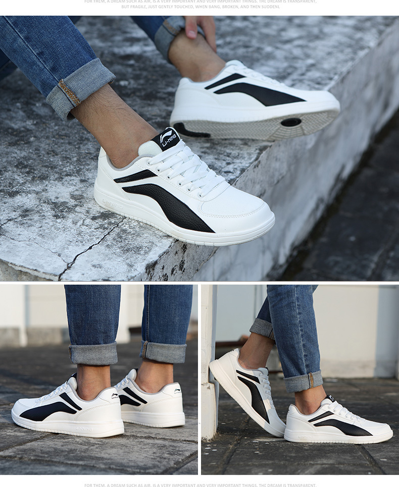 Li Ning giày nam chính hãng Giày thông thường 2018 mùa đông mới retro thấp để giúp đôi giày nhỏ màu trắng cổ điển sinh viên da giày thể thao nữ đế cao