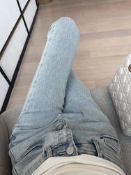 Annual discount Meitu MT pencil washed denim cropped pants