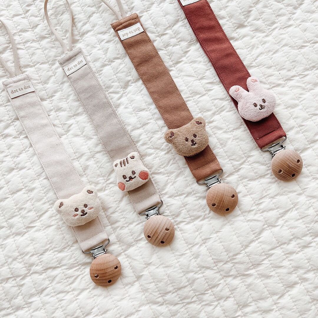 South Korea DOTTODOT baby pacifier wood anti-loss chain clip cartoon paparazzi baby goodenware anti-fall rope