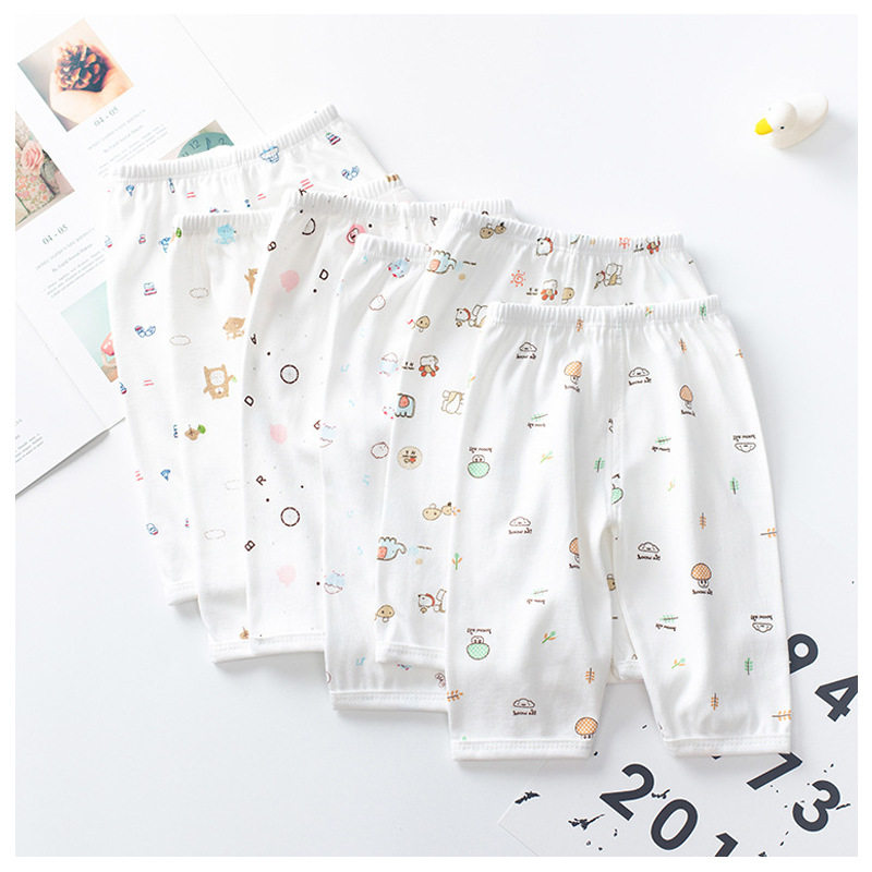 (2 Dress) Newborn Pants 0-3 Month 6 Baby Spring Autumn Pure Cotton Closed Pants Summer Thin two-use Trousers Long Pants
