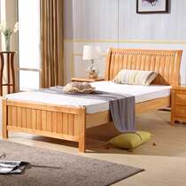 Wuhan solid wood bed 15m single bed simple modern 18m double bed dormitory lunch break bed home 12m bed