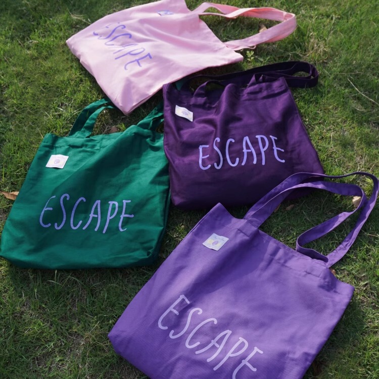 Taoli Original'Ocean Color Palette' Solid Color Eco-Friendly Bag Casual Large Capacity Canvas Bag Commuting Shopping Bag