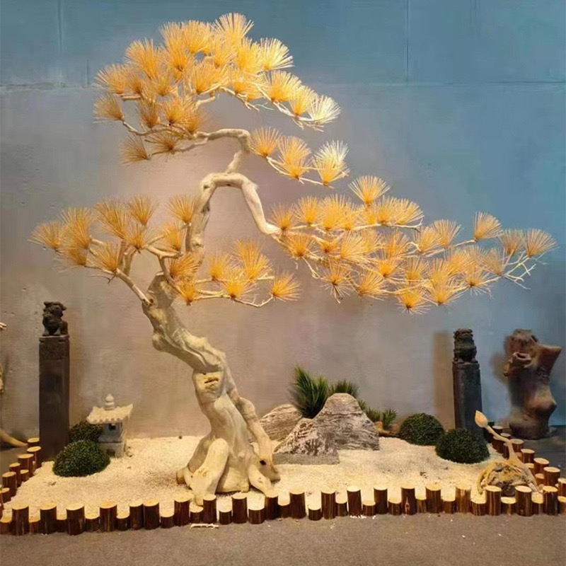 New Chinese-Style Artificial Welcoming Pine Tree Toothpick Pine Tree-Shaped Landscape Indoor Decoration Fake Tree Soft Decoration Zen-Style Ornament New Chinese-Style Artificial Welcoming Pine Tree Toothpick Pine Tree-Shaped Landscape Indoor Decoration Fake Tree Soft Decoration Zen-Style Ornament