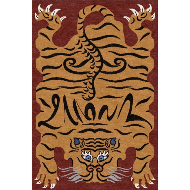 Classic Tiger Rug - New Tiger Rug Handmade Cashmere Carpet Classic Tiger Rug - New Tiger Rug Handmade Cashmere Carpet