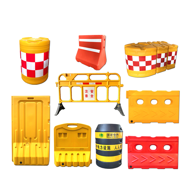 Rolling Plastic Three Holes Water Horse Mobile Guardrails Municipal Construction Anticollision Bucket Plastic Water Injection Containment Road Isolation Mound Water Horse