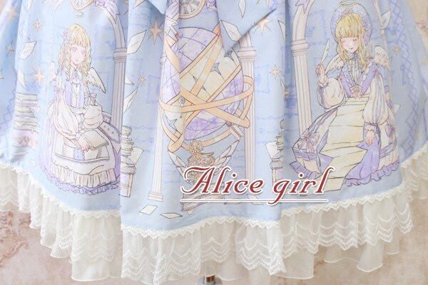 Alice girl original new Lolita angel handle bow lace wood ear long-sleeved dress