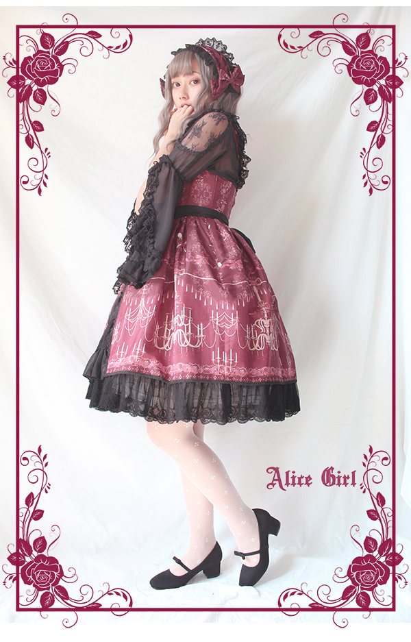 Alice cô gái gốc new Lolita chandelier xử lý ren xù bow jsk dây đeo ăn mặc đầm body dự tiệc