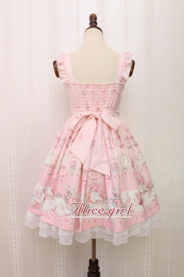 Alice cô gái Lolita mèo xử lý mới vương miện hạt ban đầu cúi dây đeo váy váy dài