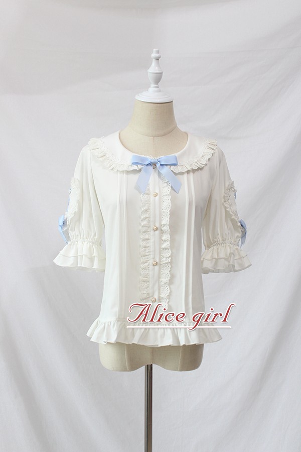 Alice cô gái mới ban đầu liti ren tình yêu dây đeo thắt nơ tráng miệng đầu bếp phù hợp với áo sơ mi áo sơ mi kẻ caro