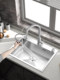 Double-Slot to Single-Slot Kitchen 304 Stainless Steel Sink, Brushed Thickened Sink, Large Single-Slot Dishwashing Basin