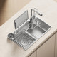 Three-Layer Japanese-Style Single-Slot S6 Embossed 304 Stainless Steel Kitchen Sink, Extra Thick Integrated Sink for Washing Vegetables and Dishes