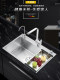 Double-Slot to Single-Slot Kitchen 304 Stainless Steel Sink, Brushed Thickened Sink, Large Single-Slot Dishwashing Basin