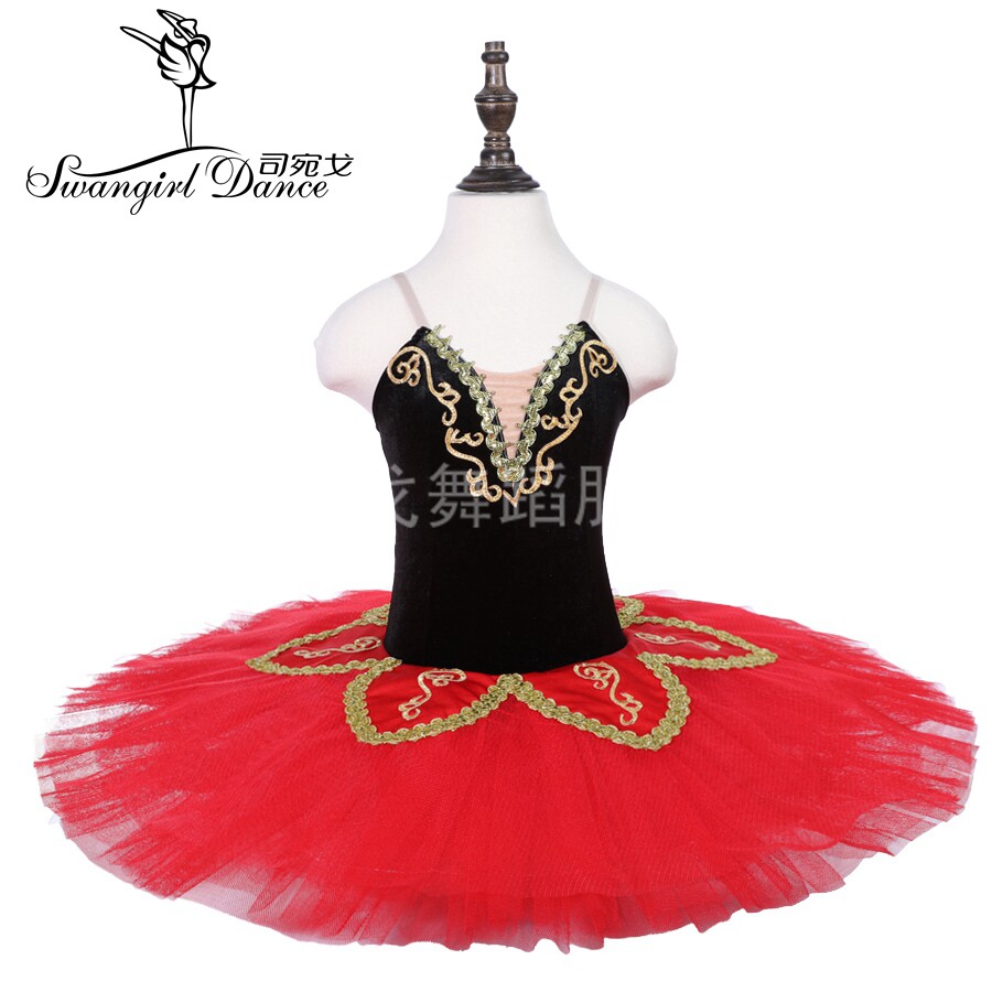 Black and Red Spanish Don Quixote Variations Ballet TUTU Skirt Professional Ballet Fraggy Skirt Practice Skirt