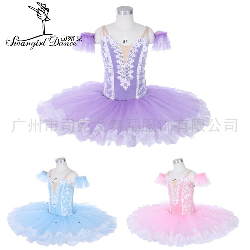 Childhood Ballet Dresses TUTU Yarn Dresses Blue Giselle Acting Out of 8 layers of yarn fluffy dress