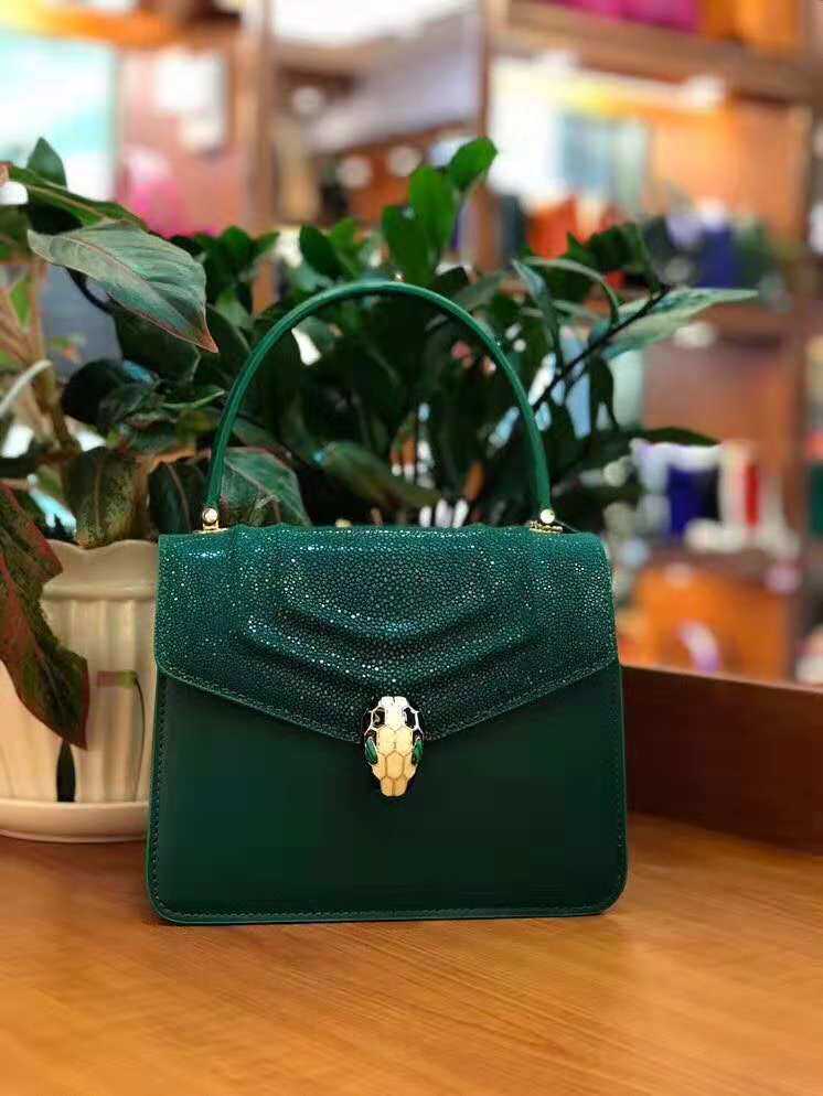 Thai Deep-sea Pearl Fish Leather Bag Imported Genuine Leather Fashion Casual Hand Single Shoulder Inclined Satchel Lady Bag Lady Bag