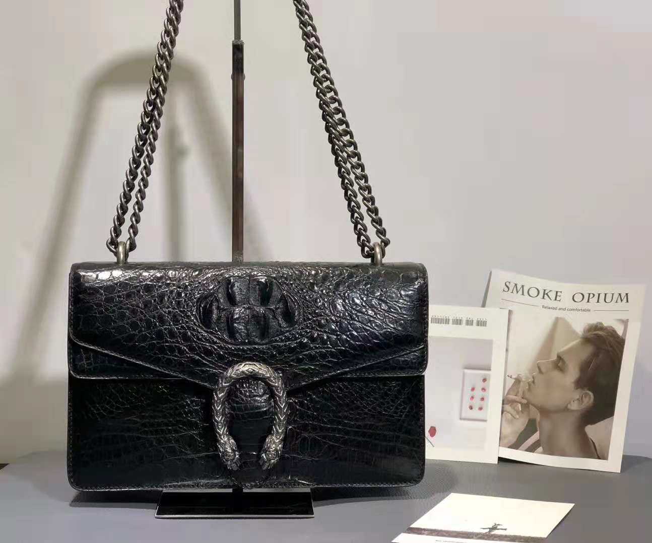 2018 Thai Avocado Leather Bag Wine God Leaning Cross Pack Genuine Leather Single Shoulder Bag Casual 100 Lap Chain Bag Lady Small Square Bag