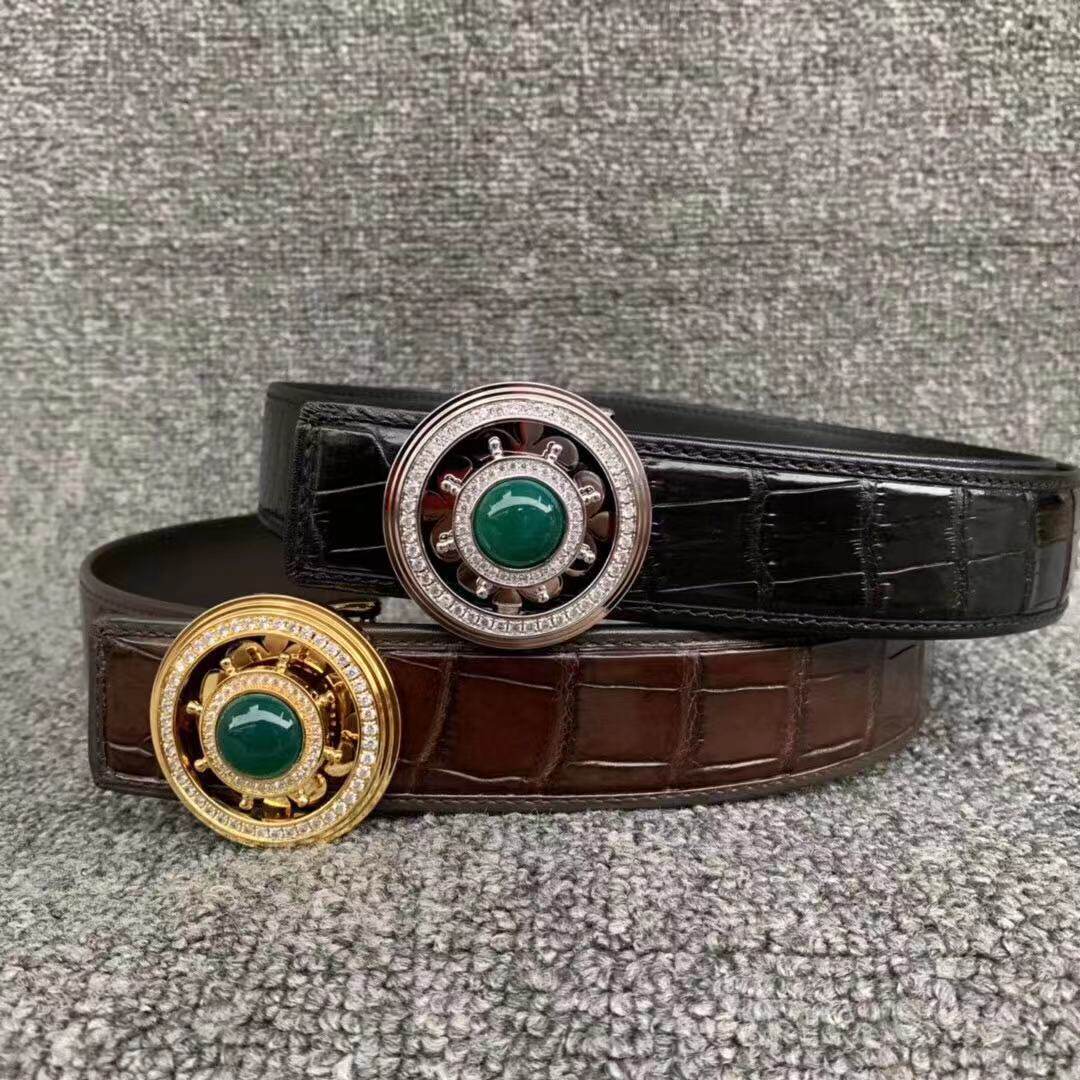 Trembling internet red When it comes to running pure steel Leather Belt Trick crockery Crocodile Belt Men Trend Leisure 100 Hitch Strap