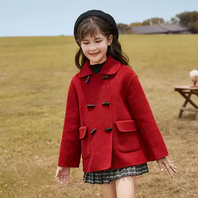 Girls double-sided woolen coat 2020 Autumn and Winter new foreign school children's suit thick cashmere coat