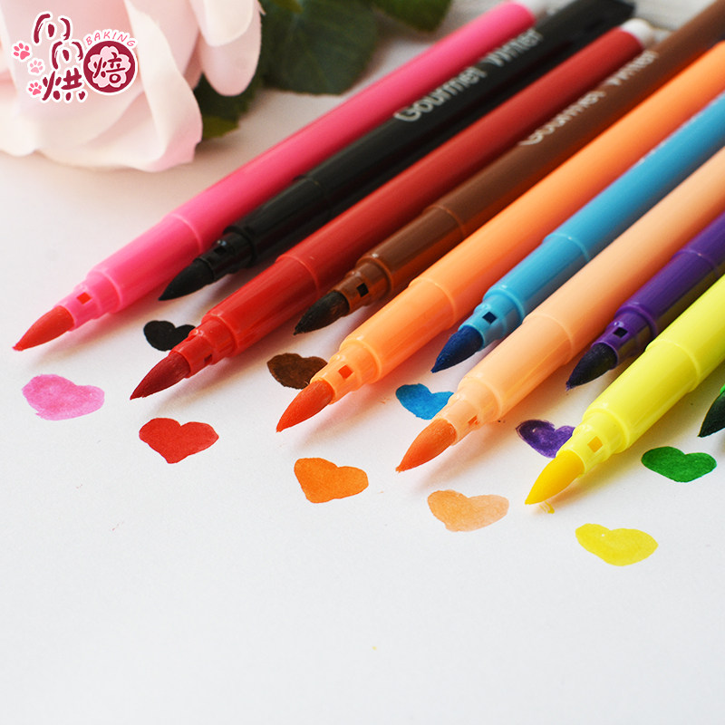 Edible pigment pen Hand drawn food grade Christmas fondant frosting cake Biscuit baking hook line writing material