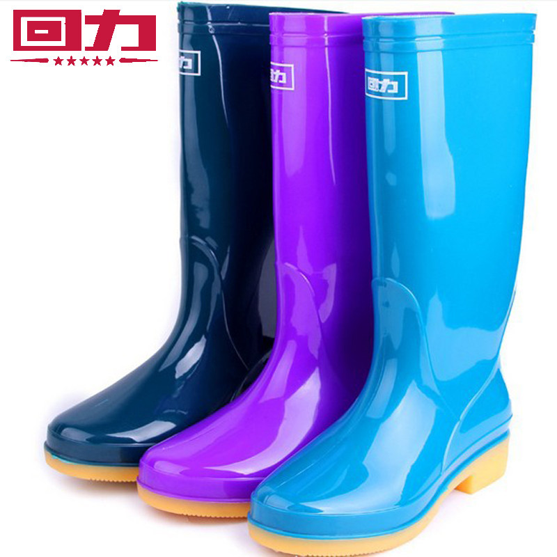 Pull back rain boots water shoes rain boots women's waterproof non-slip fashion simple rain boots medium high tube women's water shoes water boots-813