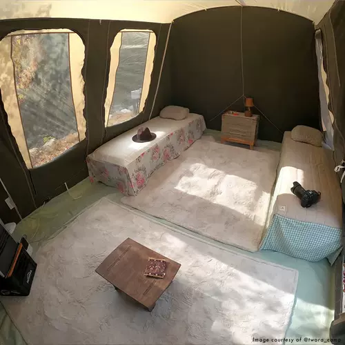 American Springbar Family Camper Camper Spring Tent 8 человек на улице
