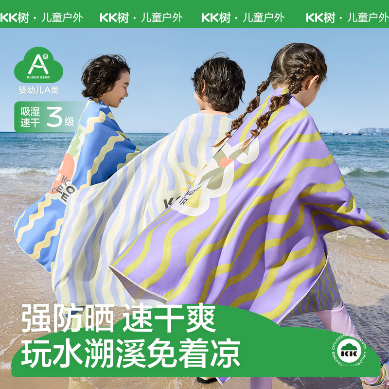 Kk Tree Kidsren's Bath Towel, Beach Towel, Sun Protection Beach Towel for Boys and Girls, Quick-Drying Cape, Baby Bathrobe
