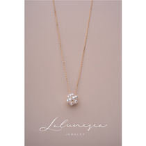 Moon is sea Cherry blowing snow rare Aurora freshwater pearl choker 18K gold girl pearl necklace