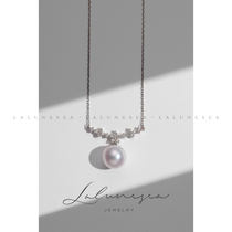 The Moon is the sea · Cherry Blossom 18k platinum light luxury niche senior sense female Diamond Aurora freshwater pearl necklace