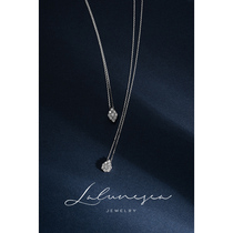 The Moon is a sea-eyed super-large 18K white gold drop diamond necklace