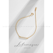 The Moon is a sea · minimalist fashion 18K Jinli Rool high-end light luxury style niche inline diamond bracelet