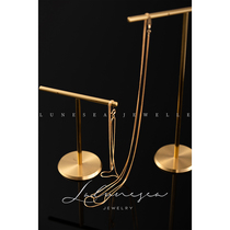 The Moon is the sea 18K gold gold snake bone chain necklace bracelet sparkling chain minimalist ins