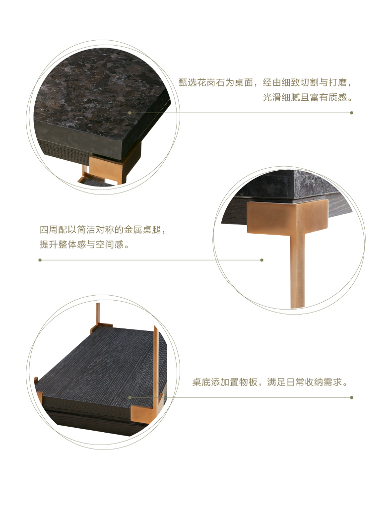Tao có nguồn gốc từ Hoa Kỳ Bàn giải trí Ryker Đồ nội thất phòng khách Bàn đá granite Bàn bên cạnh Bàn vuông nhỏ - Bàn ghế ngoài trời / sân bàn ghế ngoài trời giá rẻ