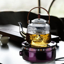 Pleasing Mountain Lumpy transparent glass cooking tea with large number of heat and heat burning kettle Puer bubble teapot teapot