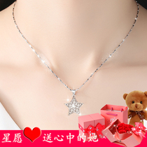 999 necklace female sterling silver collarbone silver jewelry light luxury niche to send girlfriend wife Tanabata Valentines Day birthday gift