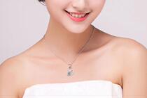 Love necklace female sterling silver choker silver first Jewelry pendant to give girlfriend wife birthday Valentines Day Valentines Day gift