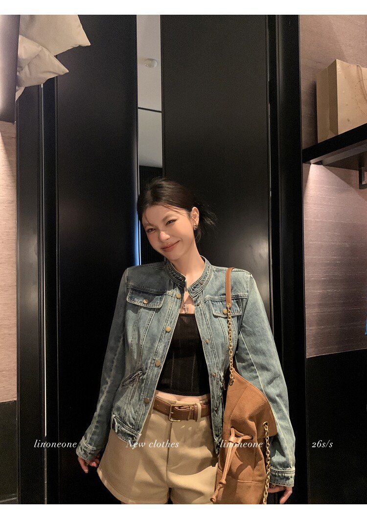 반항적 인 아메리칸 무거운 작업 워싱 마 오래된 편안함 면 100% 파란색 데님 재킷 재킷 경량 상세 이미지 7