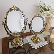 Korean Original importé Princess Retro Romantic Bifacial Mirror South Korea Dresser Style Makeup Mirror Toilet Mirror