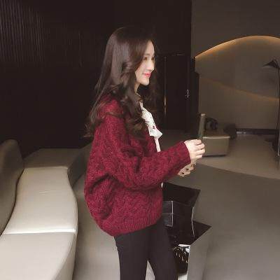 Sweater jacket Women's cardiovert 2022 New spring autumn loose with lazy windfall short foreign pie dress with a knitted sweatshirt