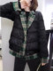 Black down cotton-padded jacket for women autumn and winter 2026 new Korean version small and thin lightweight cotton-padded jacket fake two-piece coat