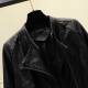 Leather jacket women's autumn and winter 2025 new Korean style slim short trend fashion casual black motorcycle leather jacket